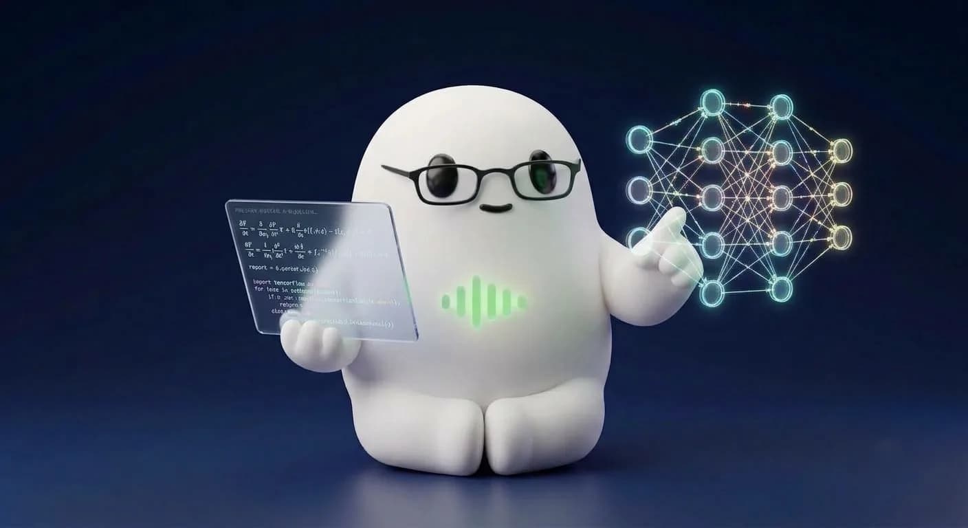 Nova con gafas frente a una red neuronal